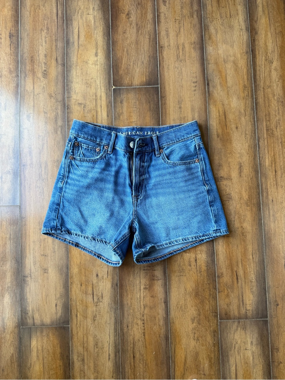 American Eagle Women's Blue Denim High-Rise Shorts, Size 00